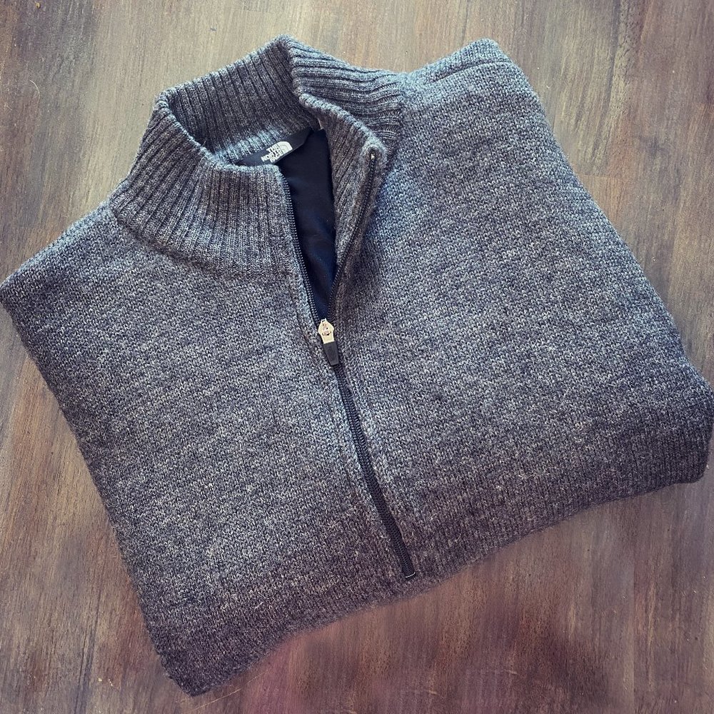 Men's North Face Half Zip Wool Sweater With Windbreaker Liner